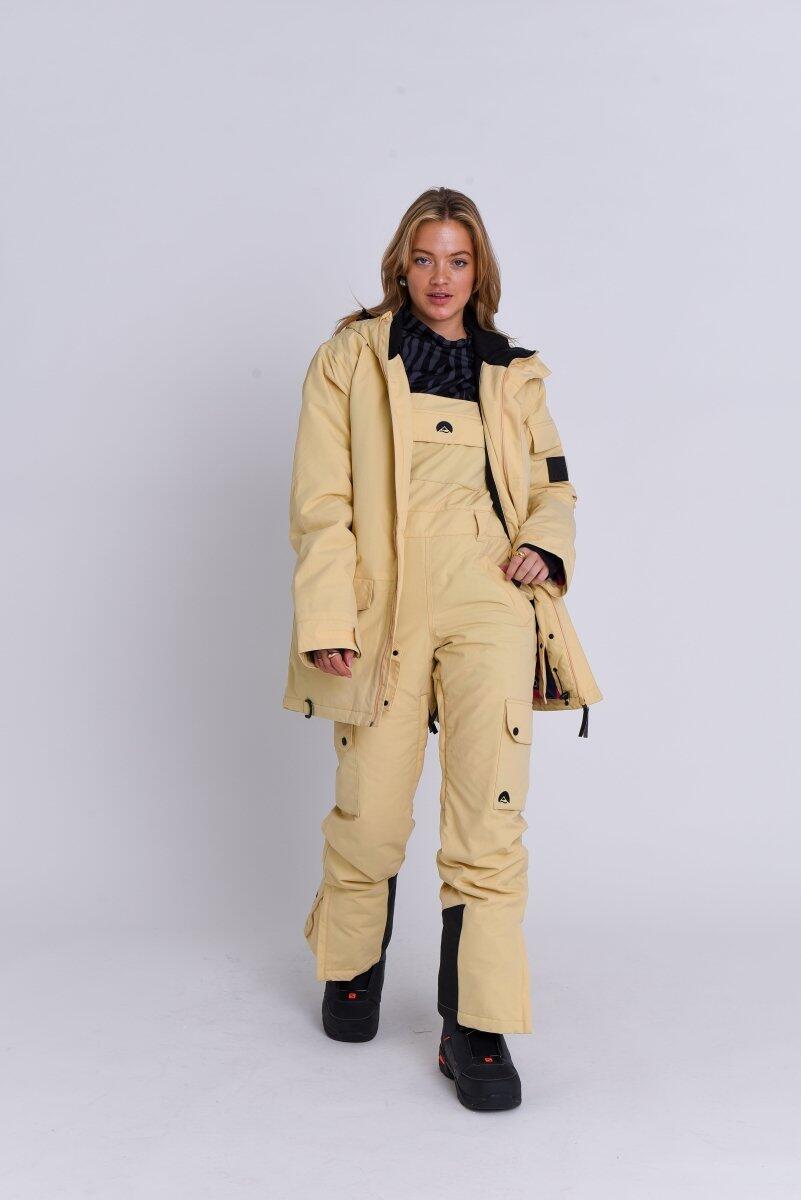 Damen Ski & Snowboard Latzhose Wasserdicht Yeh Girl Sand 3/7