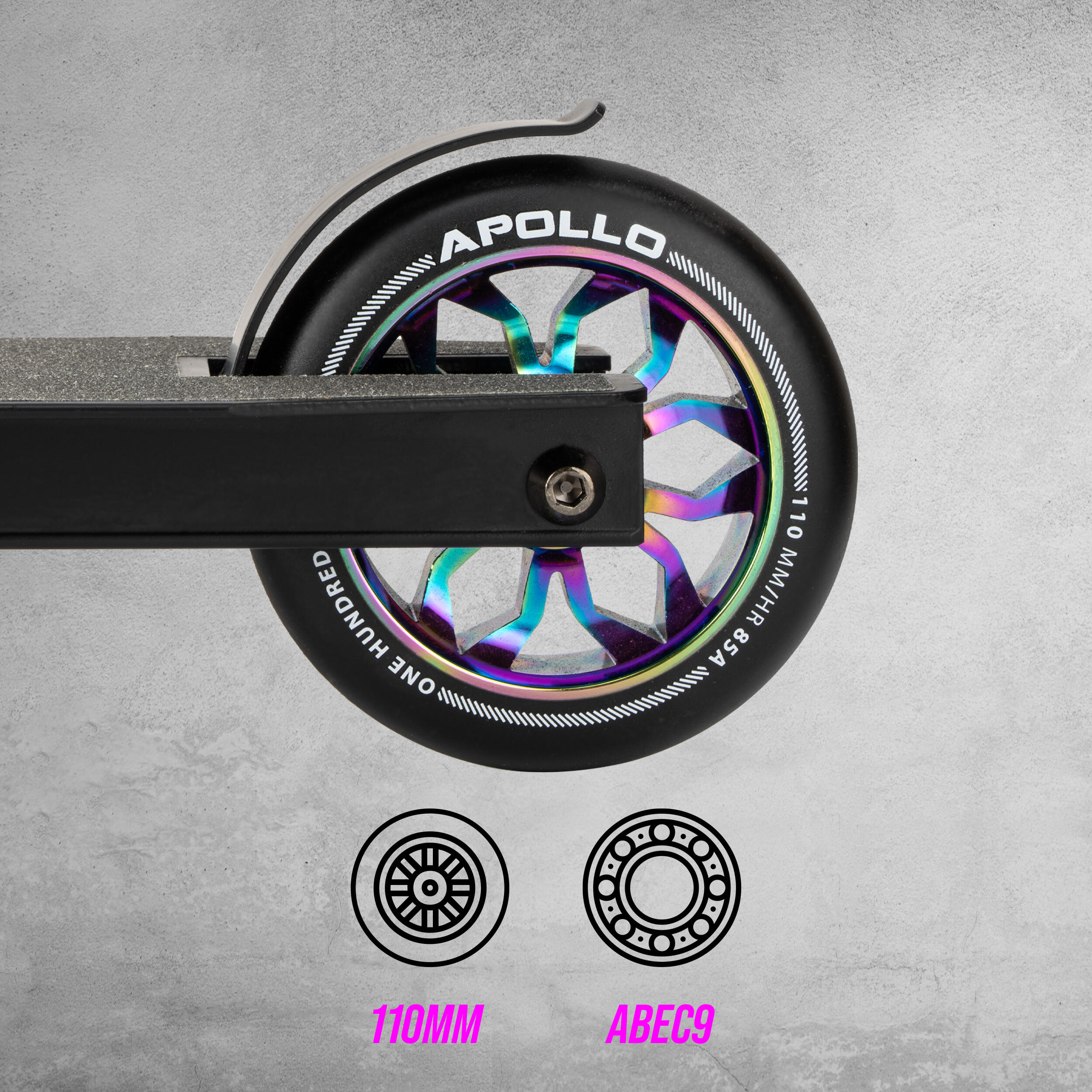 Apollo Hawk Trottinette Freestyle 110 mm Alu-Core ABEC-9 Stunt Scooter 3/7
