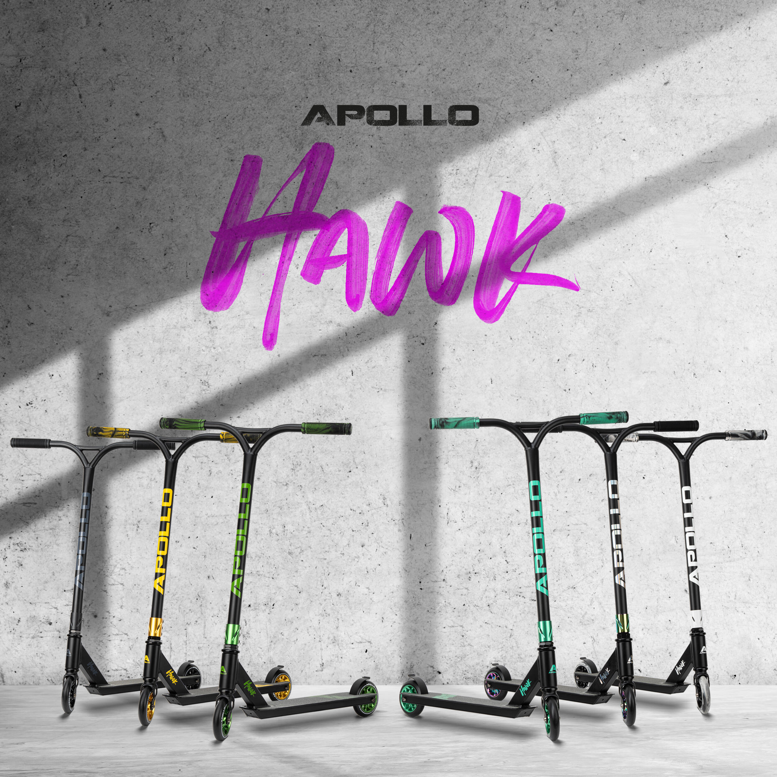 Apollo Hawk Trottinette Freestyle 110 mm Alu-Core ABEC-9 Stunt Scooter 6/7