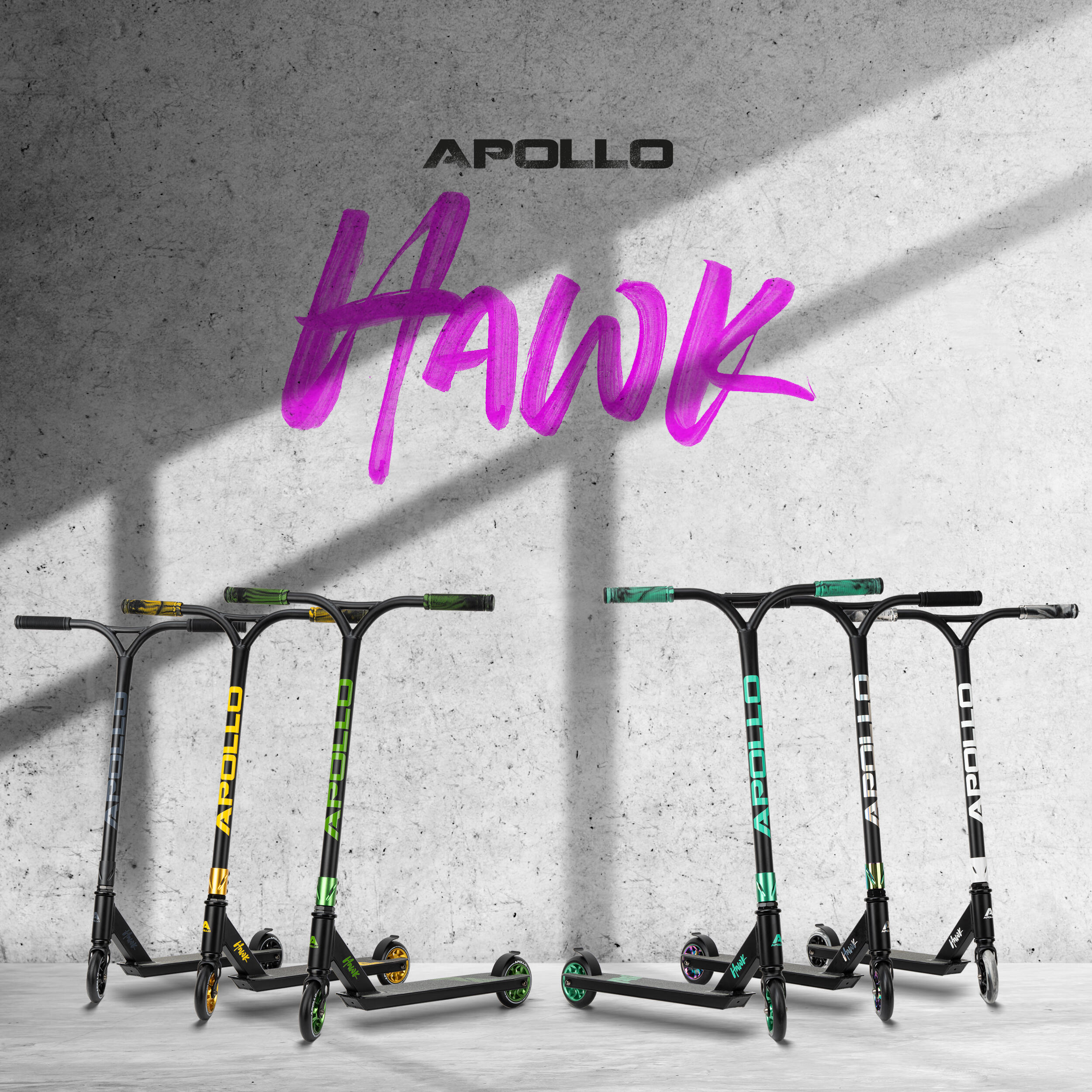 Apollo Hawk Trottinette Freestyle 110 mm Alu-Core ABEC-9 Stunt Scooter 6/7