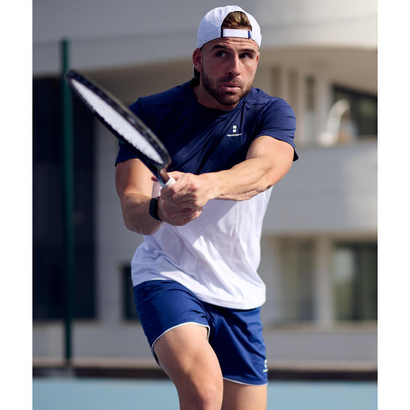 Tricou bărbați Tennis/Padel Performance Alb/Bleu marin