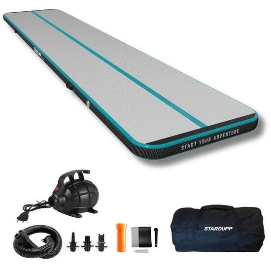 AirTrack Stardupp Flow 500×100×10 cm PVC aufblasbar blau/schwarz/weiss
