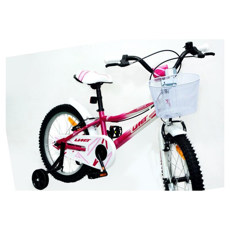 Bicicleta infantil UMIT ROMINA rosa e branca de 18 polegadas 2/4