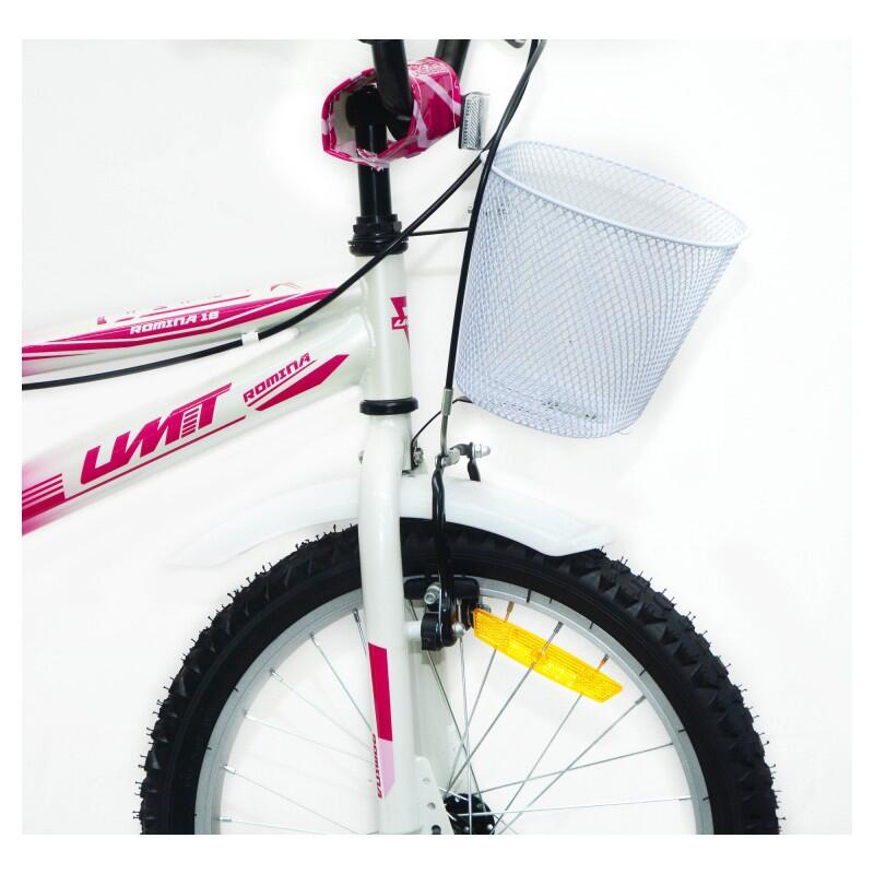 Bicicleta infantil UMIT ROMINA rosa e branca de 18 polegadas 4/4