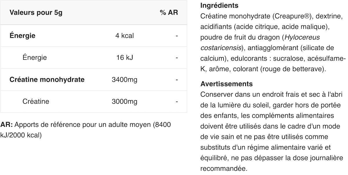 Weider Premium Creatine Creapure - flavoured (375g) Dragon Fruit - Kreatin 2/3