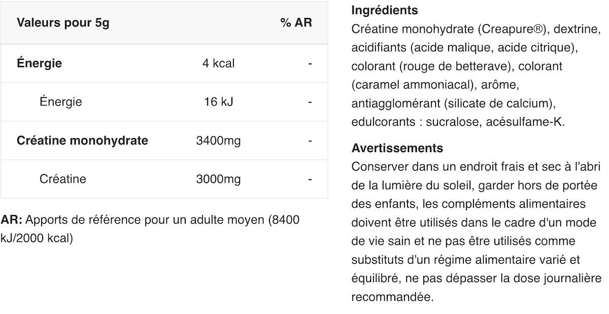 Créatine monohydrate - Premium Creatine 100% Creapure® - Explosion de Cerises 2/3
