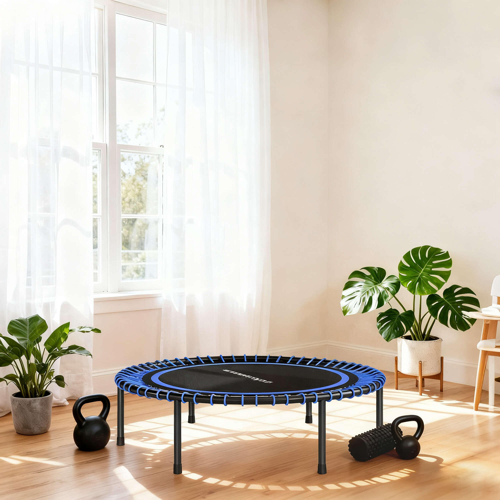 Trampolín de Fitness SPORTNOW 114x114x31 cm Azul 2/5