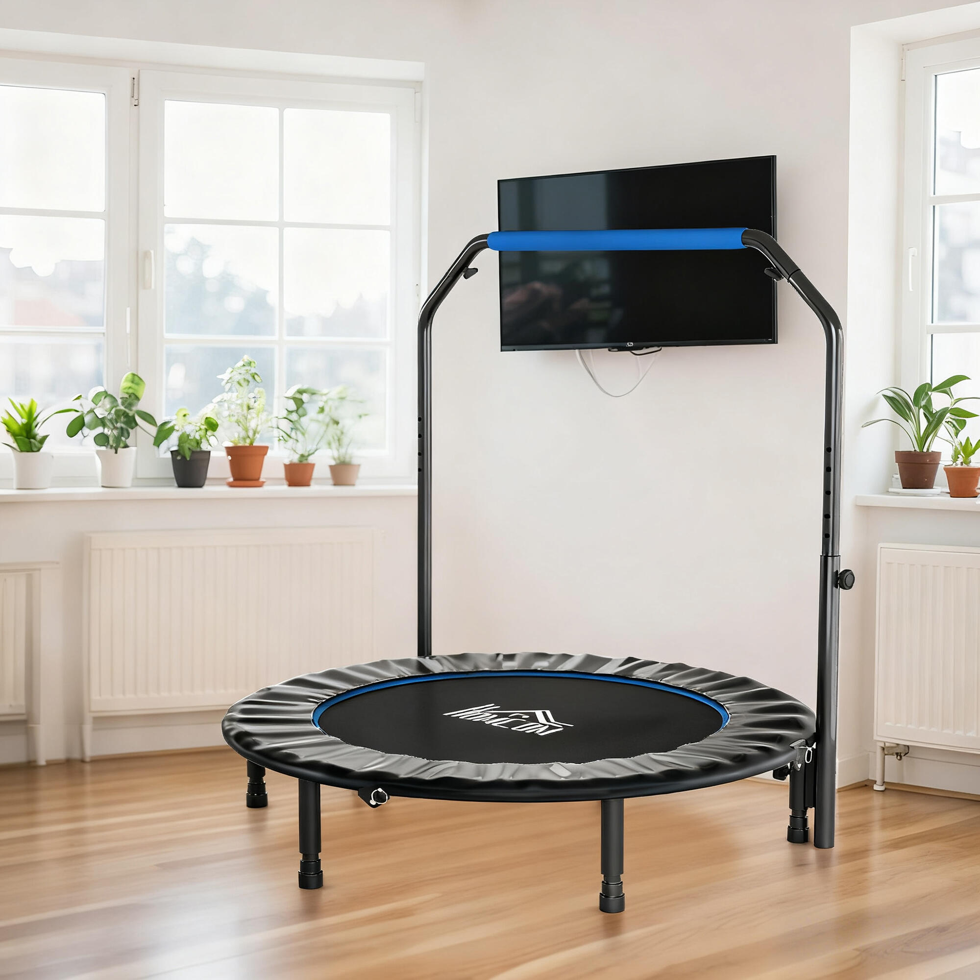 Trampolín de Fitness HOMCOM 122x122x123 cm Azul 5/5