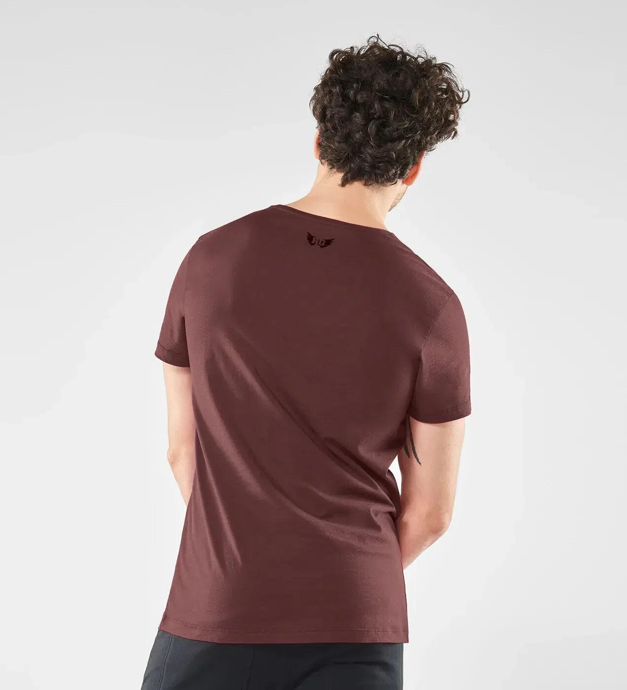 T-shirt Namaste - Col en V à la hanche, doux et confortable - Marron 3/3