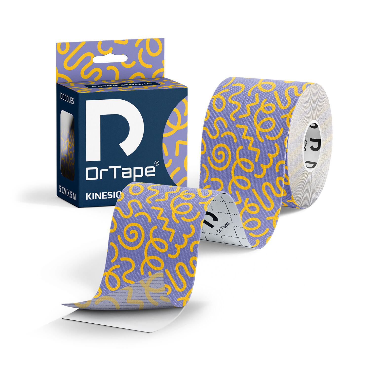 Taśma kinezjologiczna do tejpingu wodoodporna mocna 5 cm x 5 m DrTape 5/6