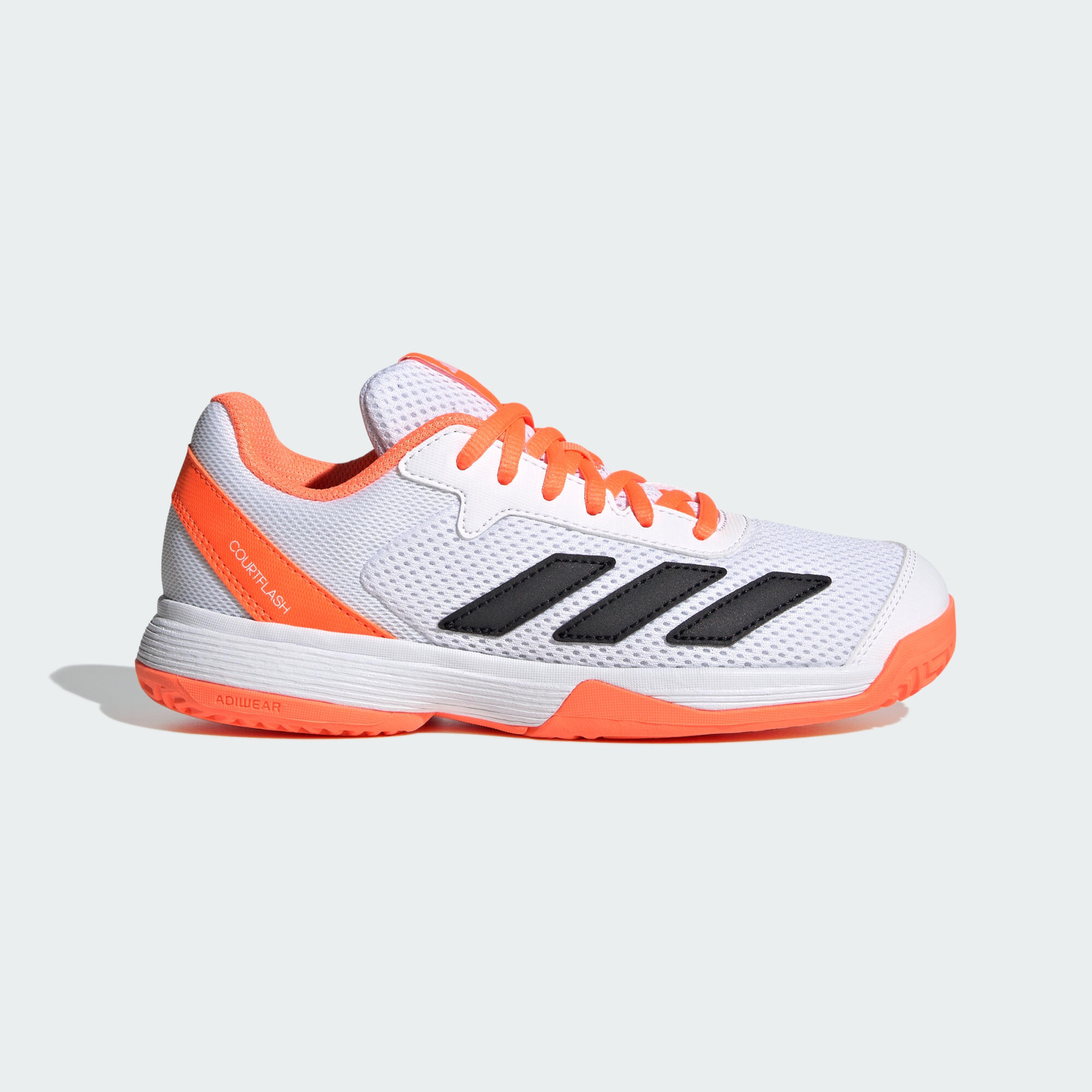 Adidas - Chaussure De Tennis Courtflash Enfants - Chaussures De Sport - Blanc|gris|orange - Decathlon