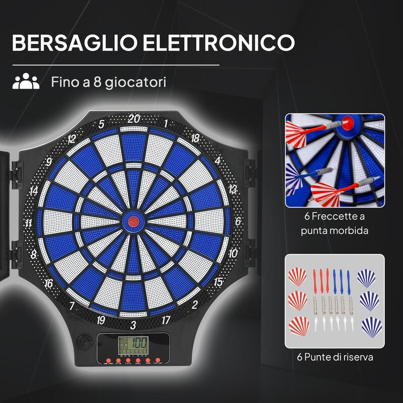 SPORTNOW Tablou Electronic cu 6 Săgeți și Monitor LCD, Negru și Albastru