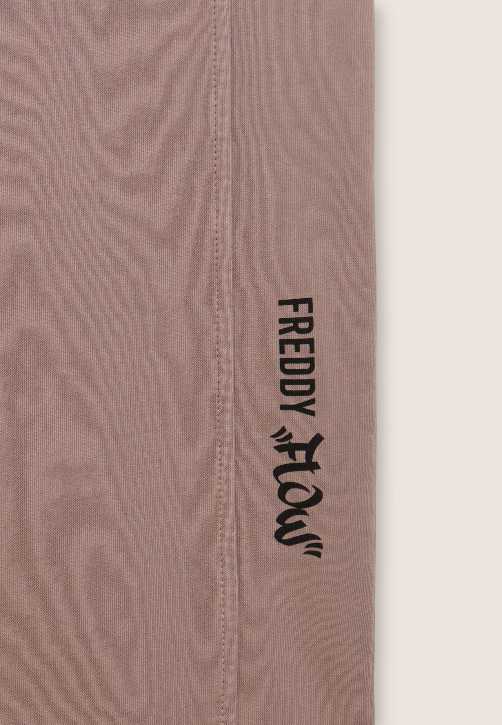 Pantaloni wide leg in felpa con stampa Flow 3/3
