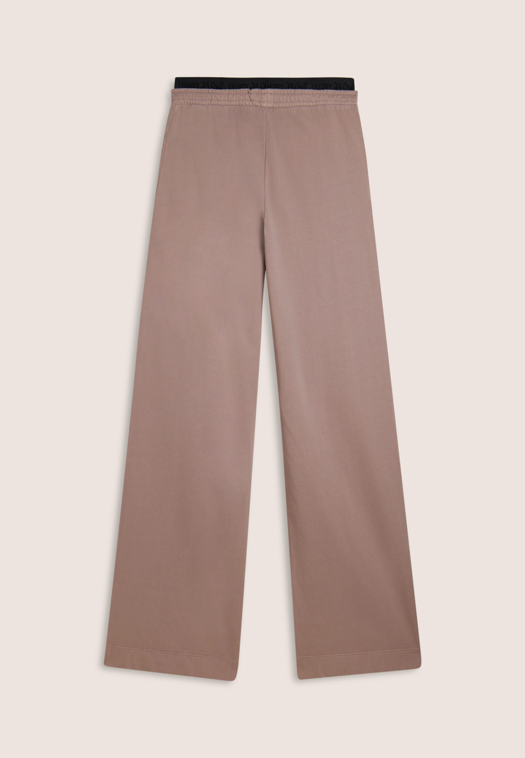 Pantaloni wide leg in felpa con stampa Flow 2/3