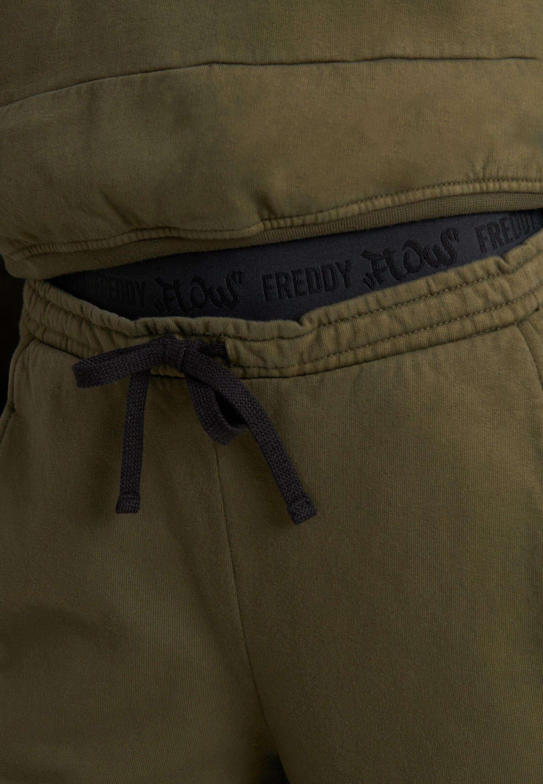 Pantaloni wide leg in felpa con stampa Flow 4/4