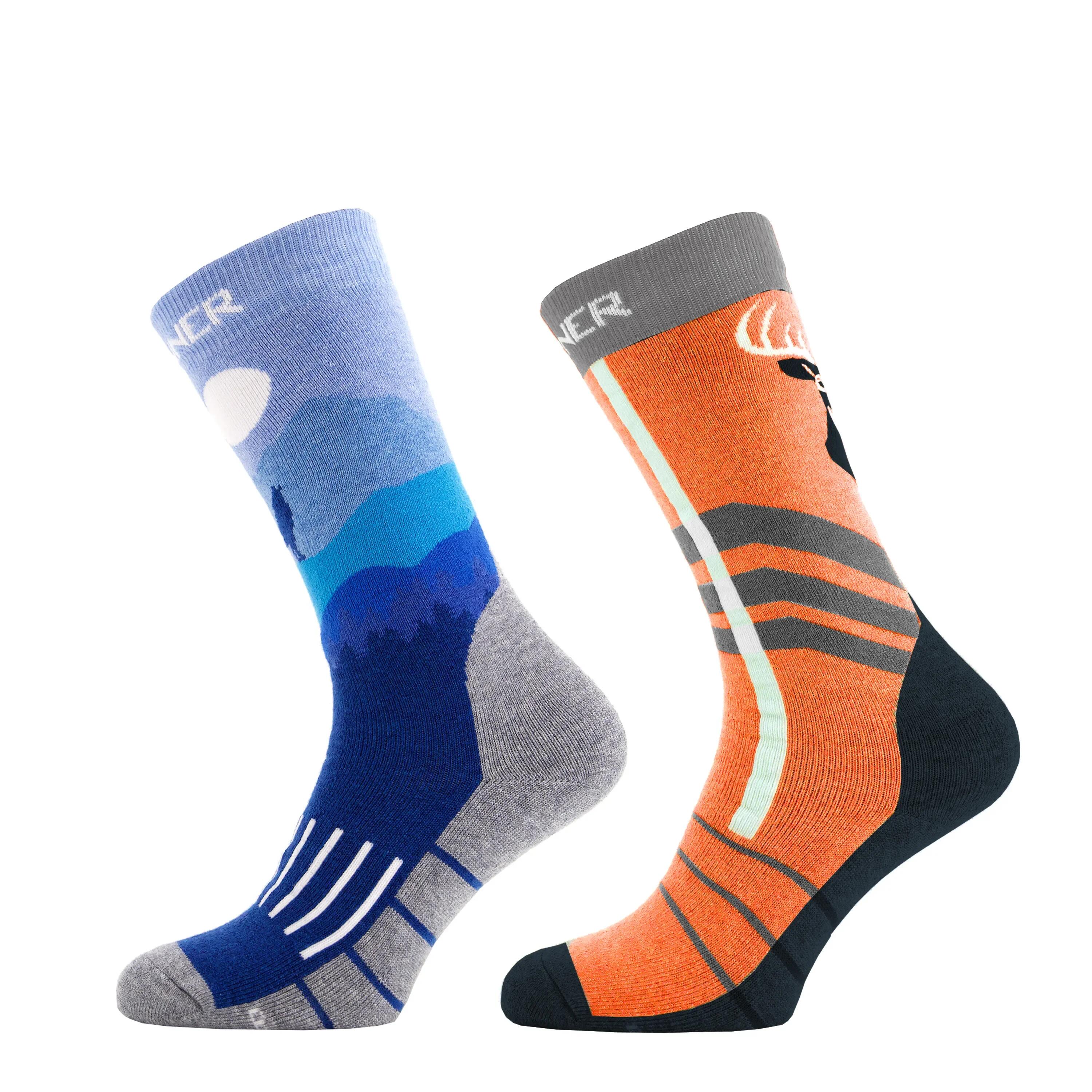 Șosete schi și snowboard SINNER Kids Socks Wildlife, Portocaliu/Albastru, Copii,