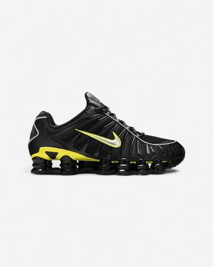 Nike Shox TL Black Dynamic Yellow Metallic Silver