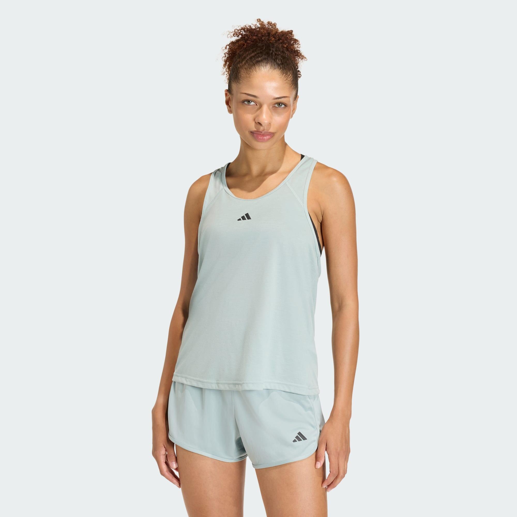 Adidas - Débardeur Dos Nageur Logo Minime Train Essentials - Débardeur - Vert - Decathlon
