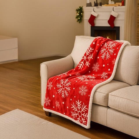 Patura dubla pufoasa, 130x170 cm, model fulgi, calduroasa si confortabila