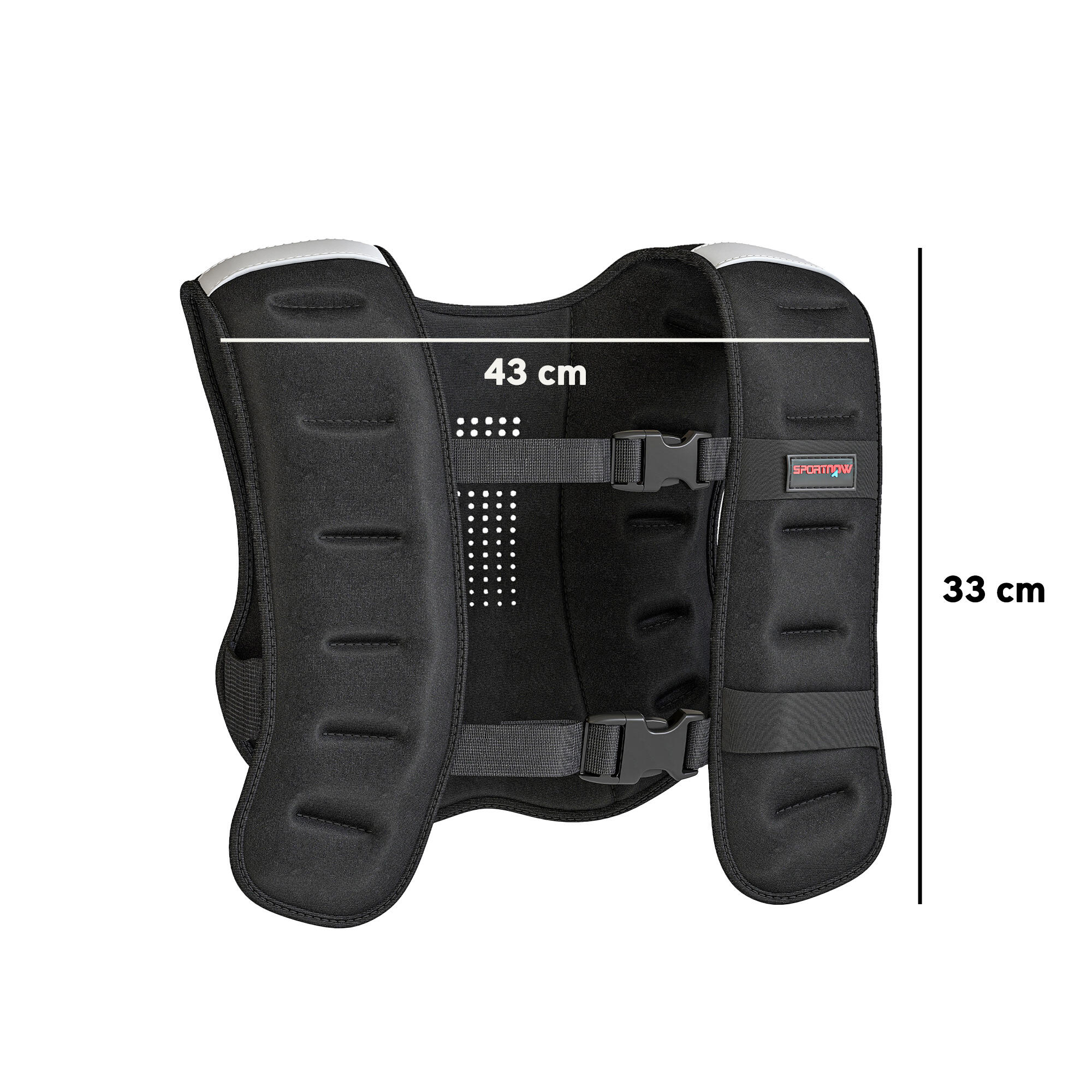Colete de peso 5 kg preto SPORTNOW 3/5