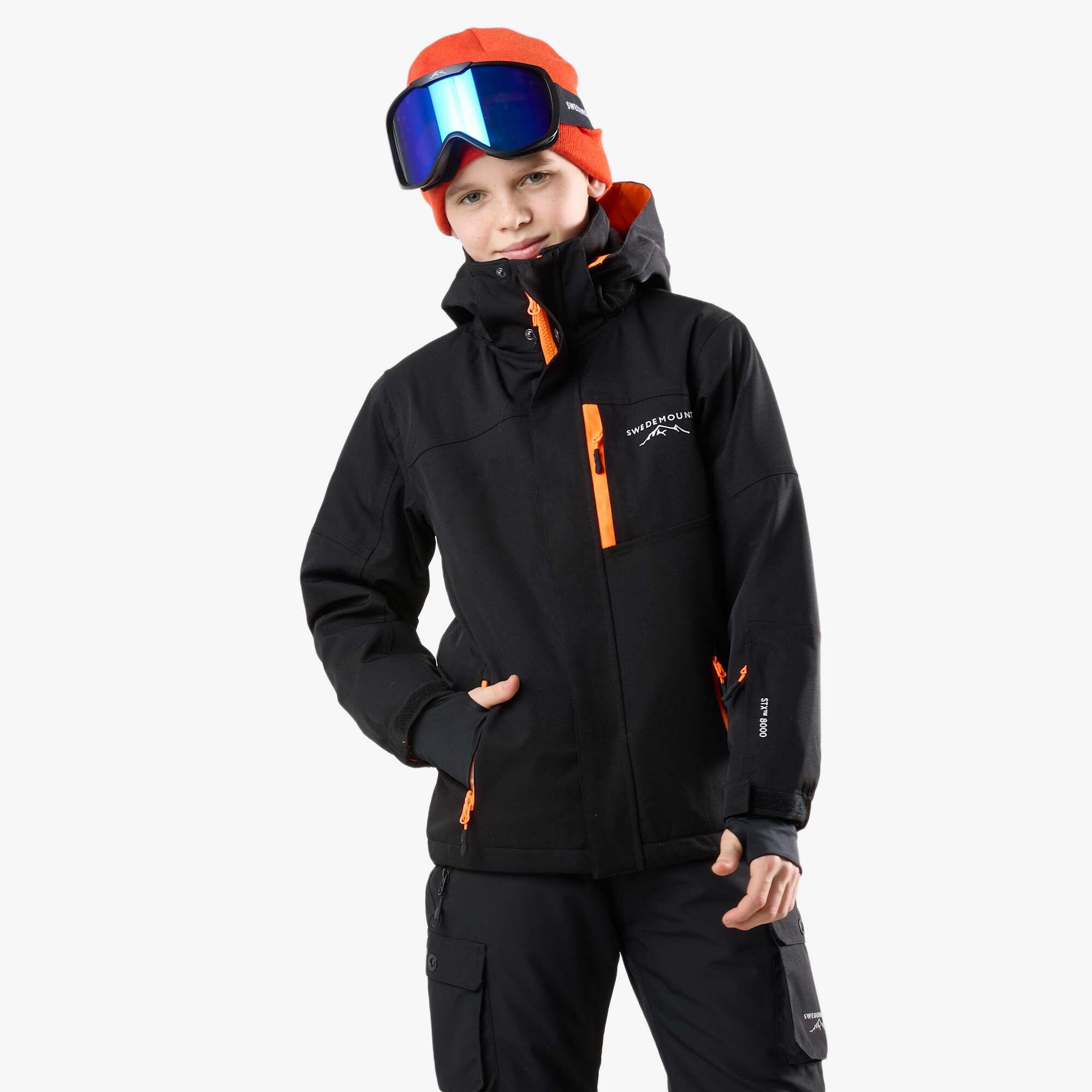Swedemount - Veste De Ski Junior Imperméable Coupe-vent Respirante St. Anton Jr - Veste - Noir|orange - Decathlon