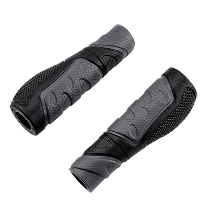 Paire De Poignées Ergonomiques XLC Pour Vélo VTT Avec Embouts - Noir Et Gris, Verrouillage