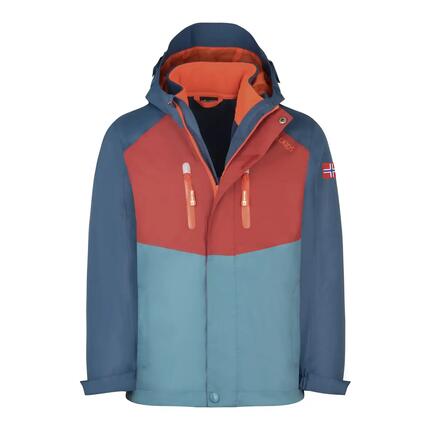 Veste 3en1 Bryggen enfants bleu acier/noir/mangue