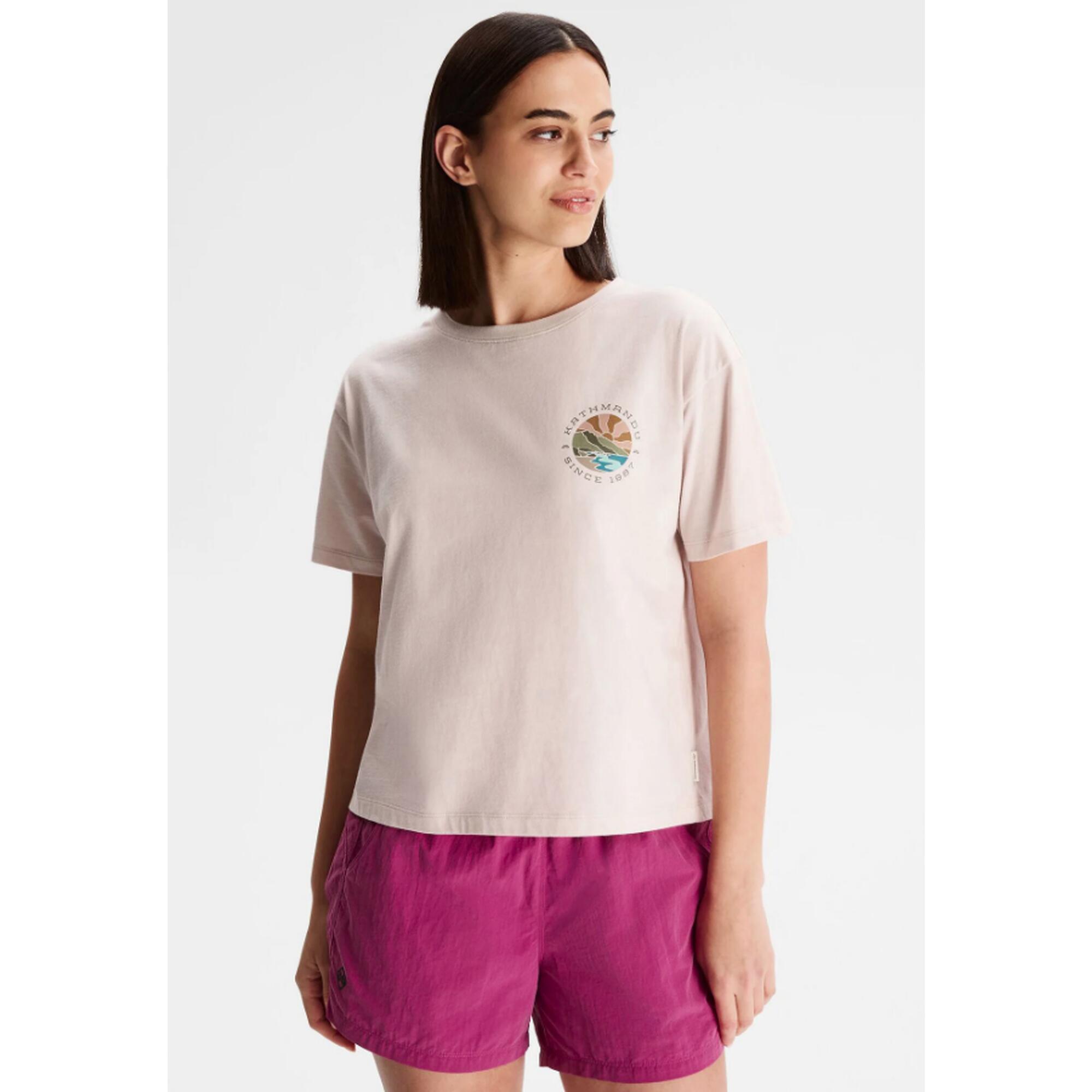Kathmandu - Tee Shirt Kathmandu "sunburst Logo Women's Organic Cotton Ss Tee" L Beige - T-shirt Manches Courtes - Beige - Decathlon