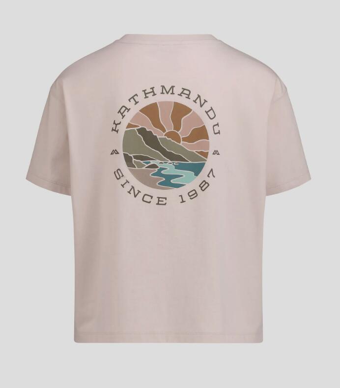 Tee Shirt Kathmandu "Sunburst Logo Women's organic cotton SS tee" M Beige 5/5
