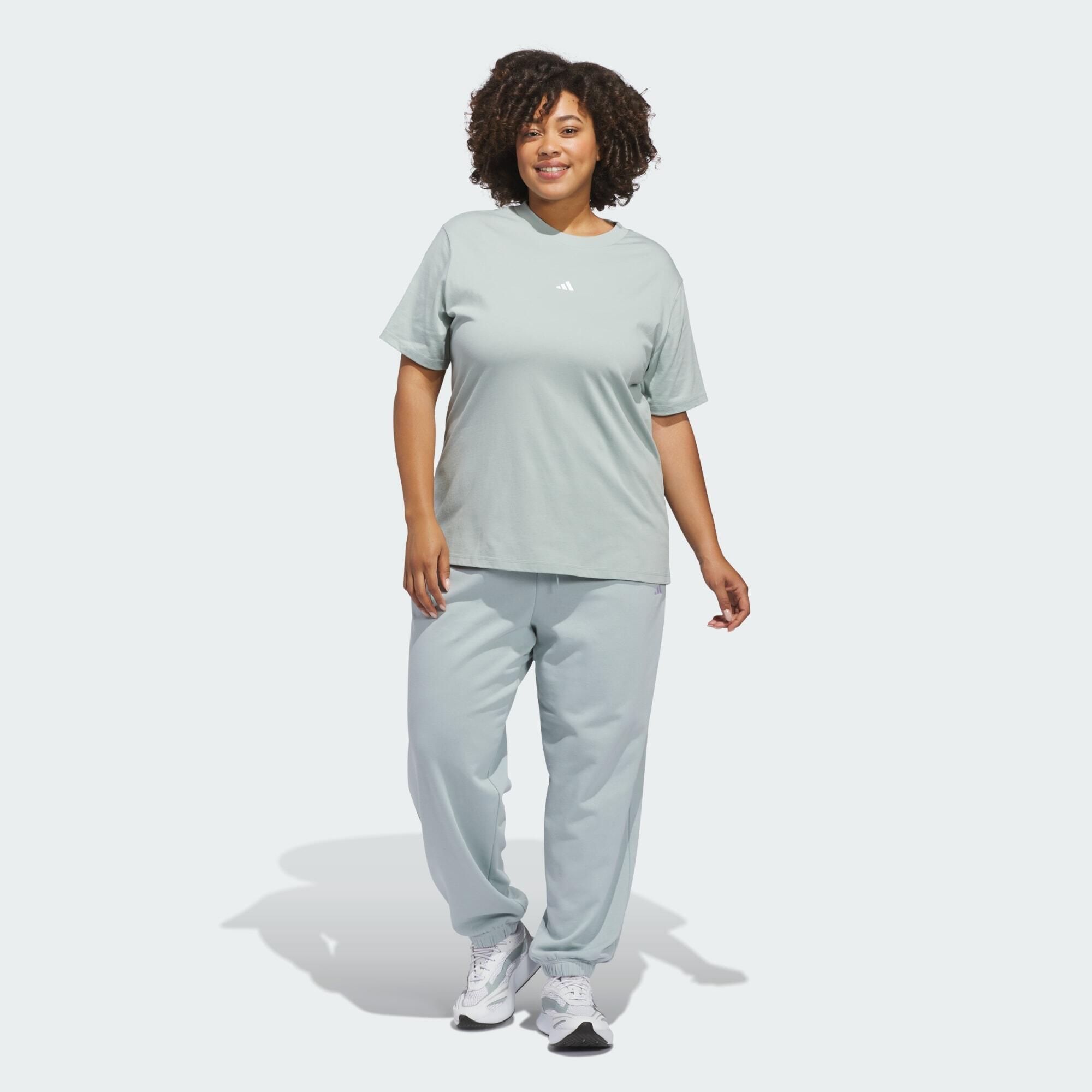 Adidas - T-shirt Petit Logo (grandes Tailles) - T-shirt Manches Courtes - Blanc|vert - Decathlon