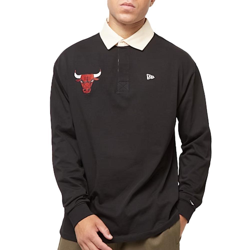 Men's New Era Black Long Sleeve Polo Shirt 60574488