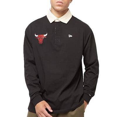New era heren polo lange mouwen zwart 60574488