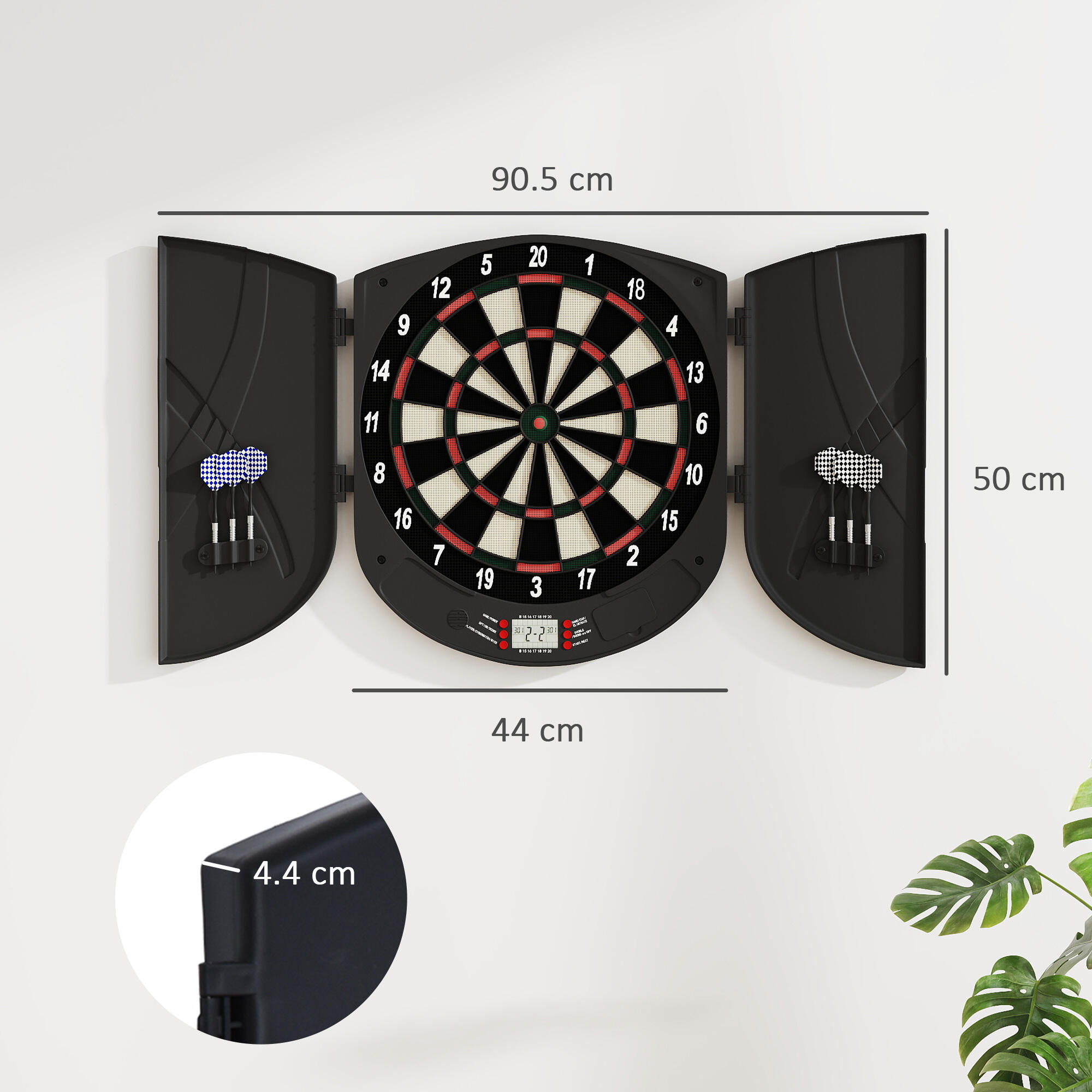 HOMCOM Bersaglio Freccette Elettronico per 8 Giocatori e 26 Modalità di Gioco 3/8
