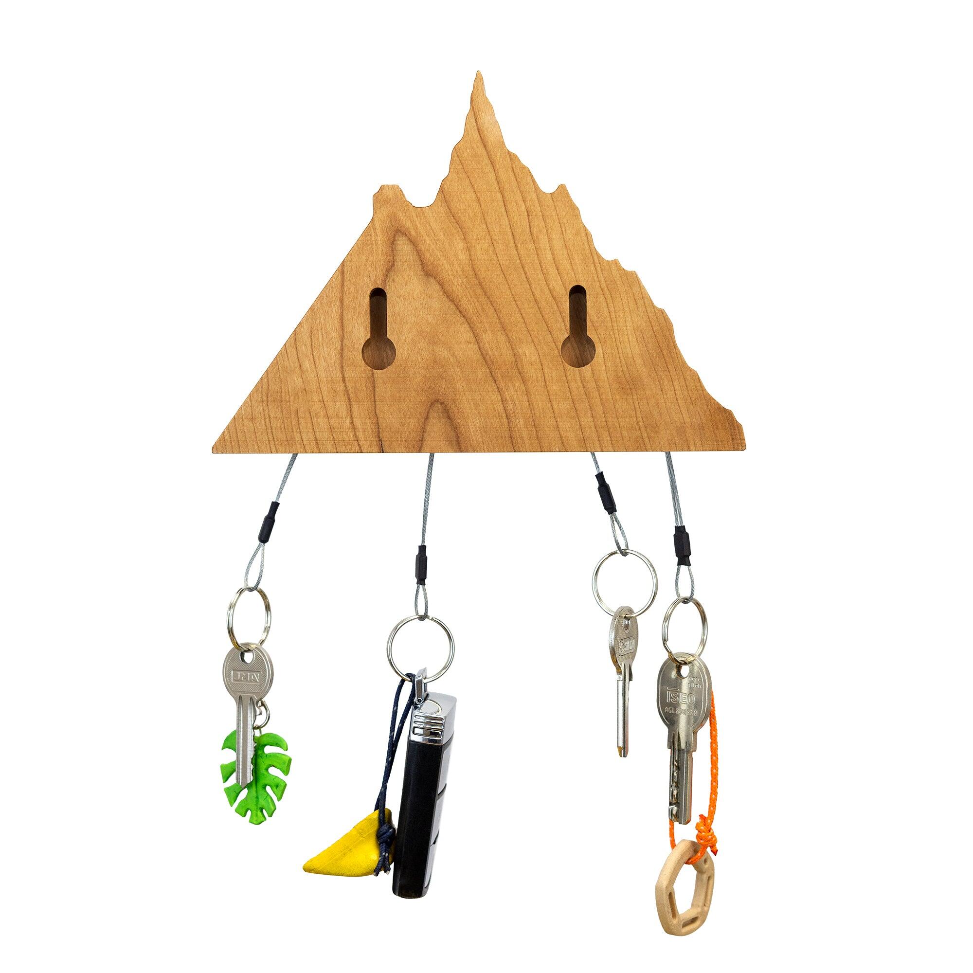 Porte-clés mural KeyHolder Édition Montagne – bois cerisier 2/7