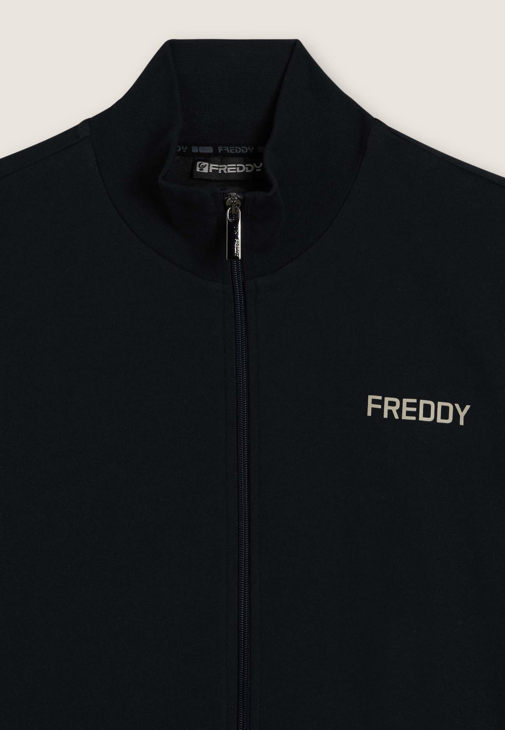 Sweat-shirt avec fermeture à glissière et empiècements latéraux rayés 3/3