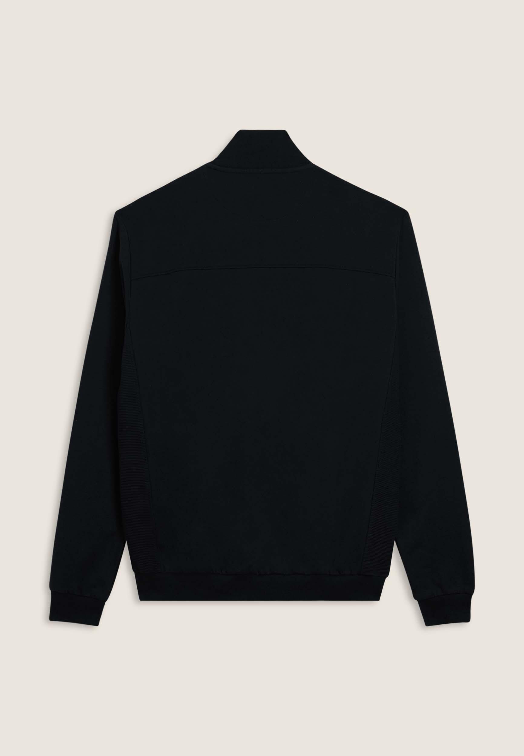 Sweat-shirt avec fermeture à glissière et empiècements latéraux rayés 2/3