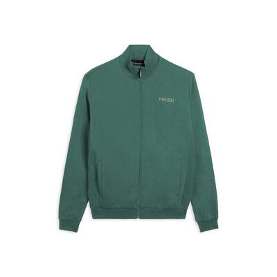 Felpa con zip e inserti rigati laterali