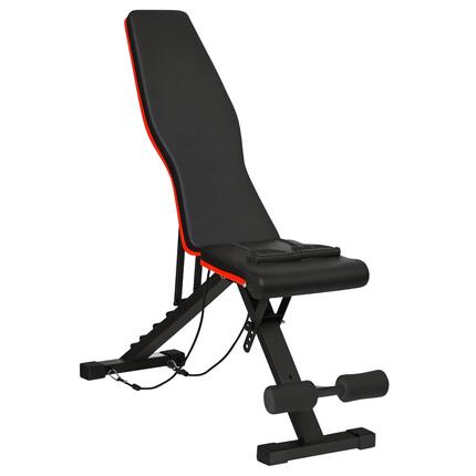Banc de musculation pliable réglable 2 bandes de résistance incluses