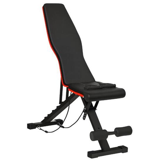 Banc de musculation pliable réglable 2 bandes de résistance incluses
