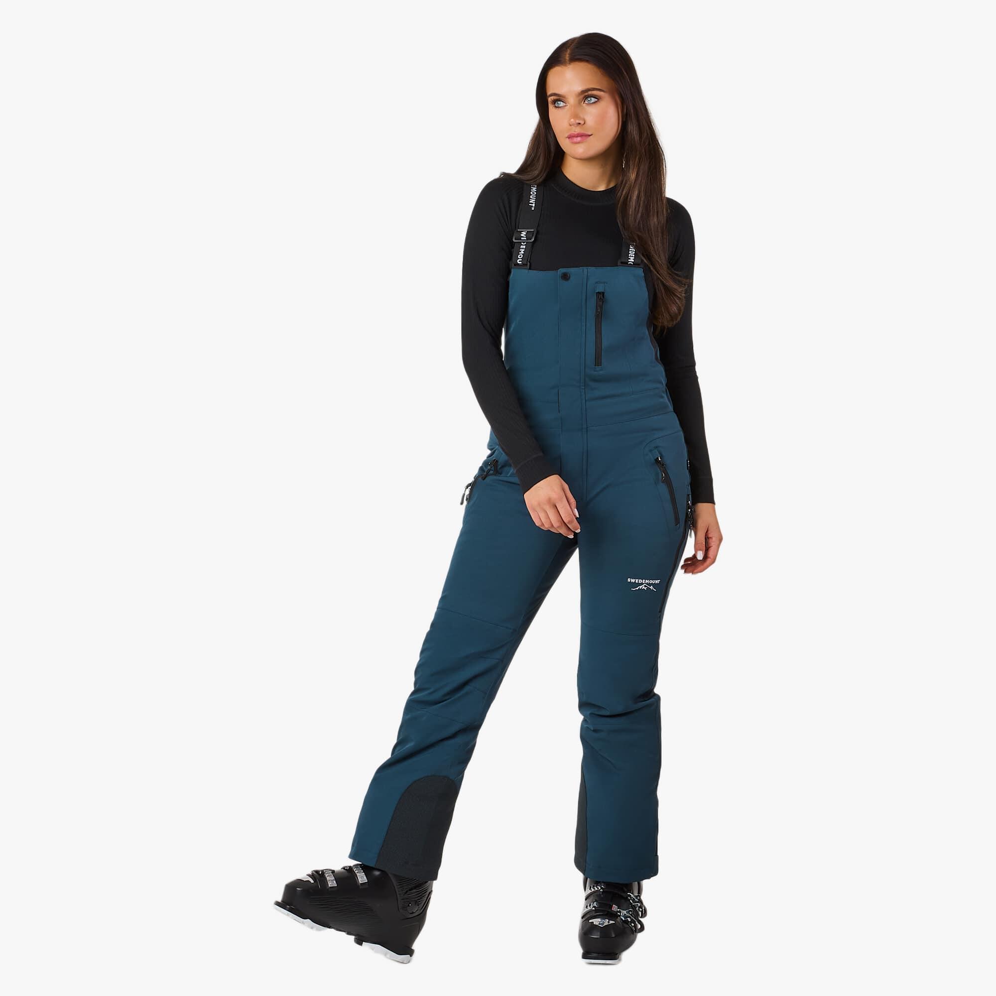 Swedemount - Pantalon De Ski Femme Imperméable Coupe-vent Respirant Cervinia Bib Pants - Pantalon De Ski - Noir|vert - Decathlon