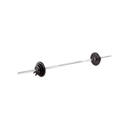 Langhantel-Set 27,5 kg, gummiert Gewichtheben Unisex Silber