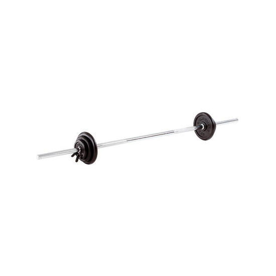 Langhantel-Set 27,5 kg, gummiert Gewichtheben Unisex Silber