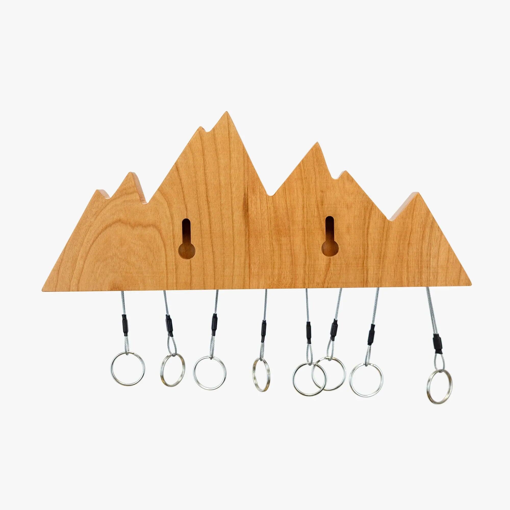 KeyHolder XL – wand-sleutelhouder van kersenhout, geïnspireerd op klimmen 6/7