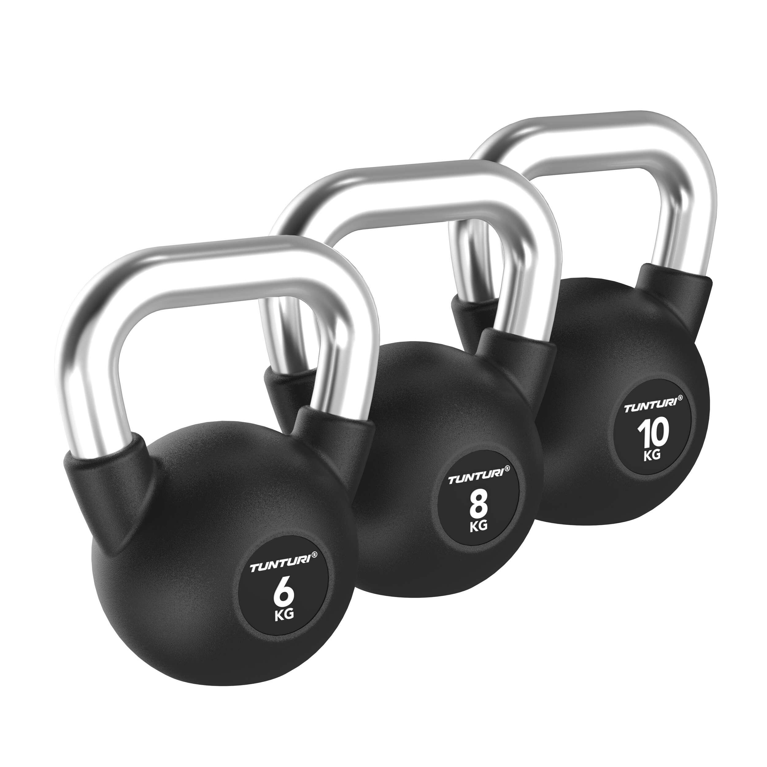 Kettlebell - Caoutchouté - 6-10 kg - Set 2/7
