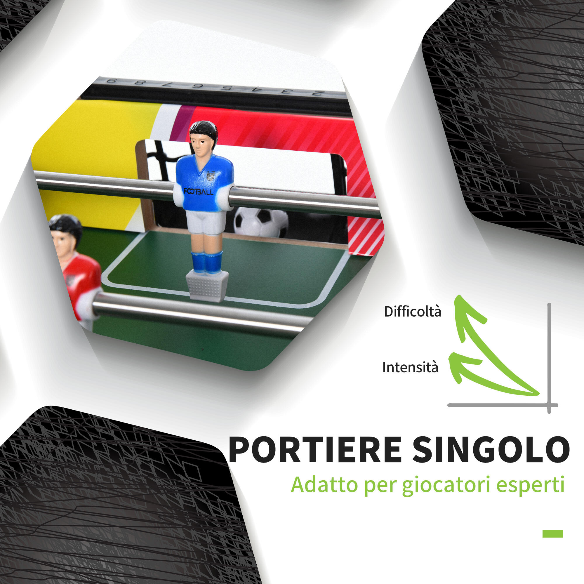 HOMCOM Calcio Balilla Classico con 2 Tabelloni Segnapunti 86.5x43.5x63 cm 4/7