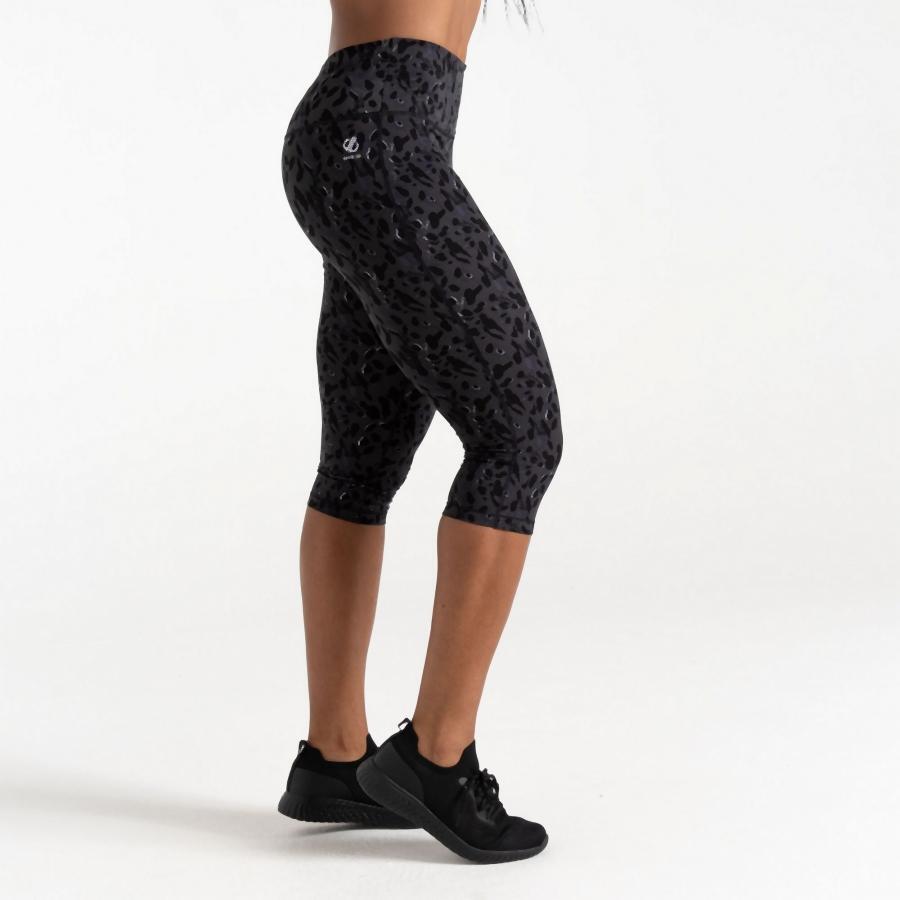 Pantalons Randonnée Femme Legging DARE 2B Influential 3/4-Noir-34 FR 2/5
