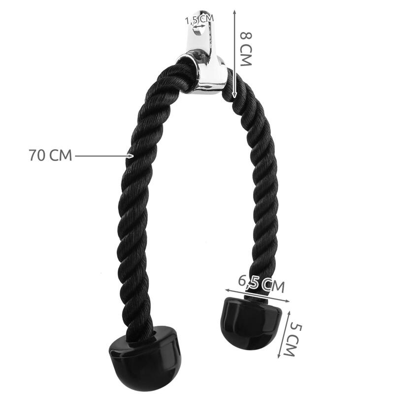 Sfoara triceps din nylon, 70 cm, sarcina maxima 200 kg, negru