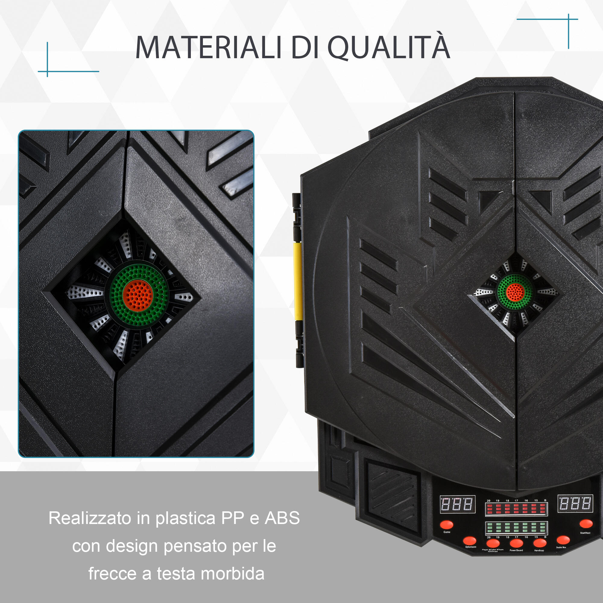 HOMCOM Bersaglio Elettronico Digitale con 12 Freccette, 27 Giochi e 216 Modalità 7/8