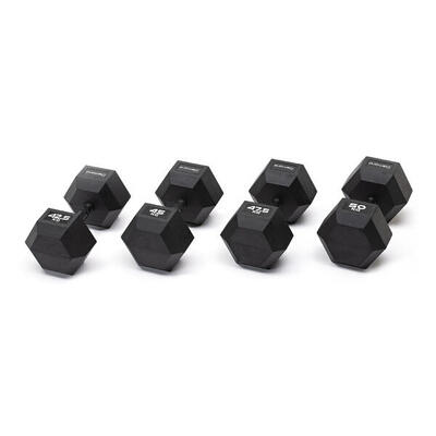 SET MANUBRI GOMMATI ESAGONALI BLACK 425-50 Kg