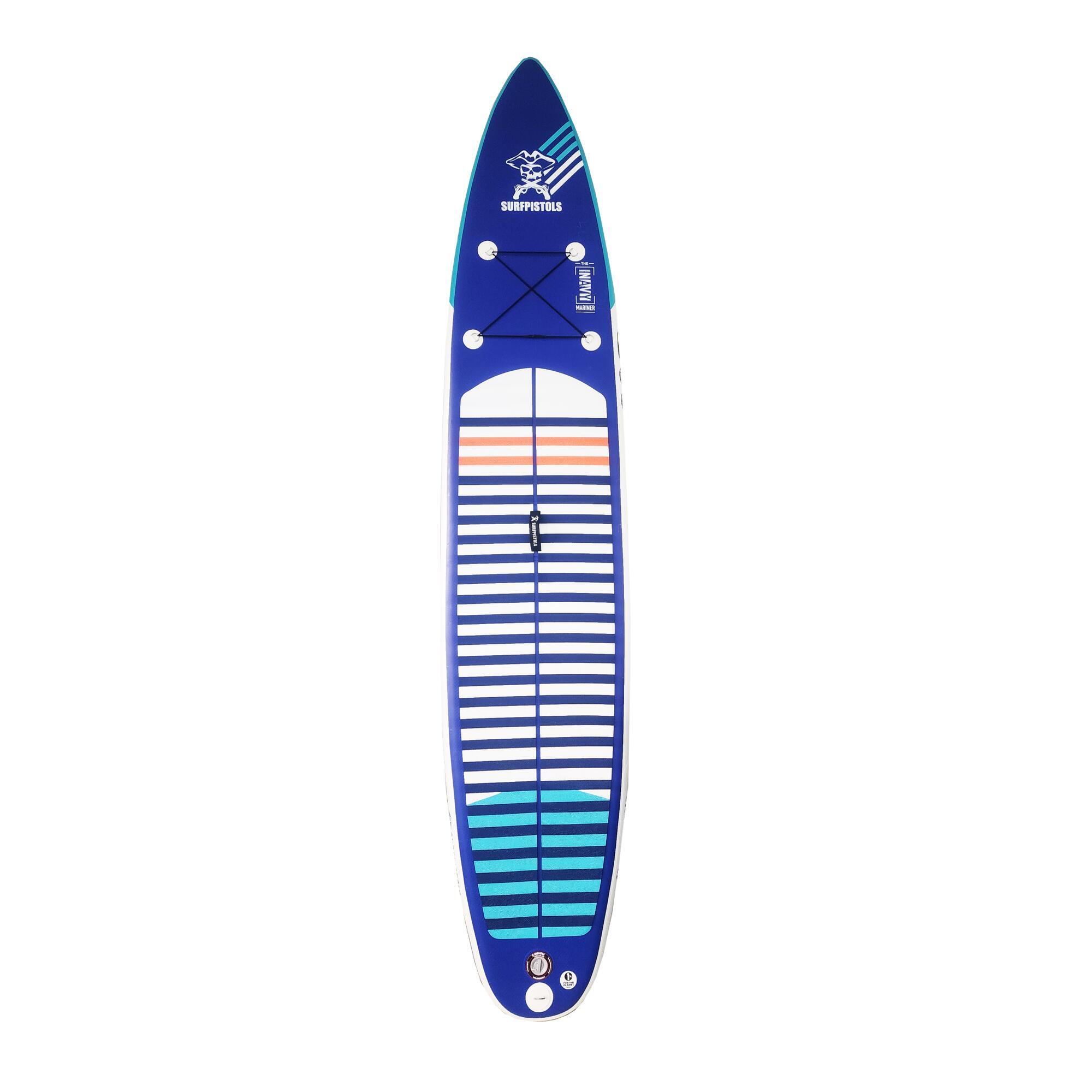 Surfpistols - Pack Stand Up Paddle Gonflable Marinière 12’6 Surfpistols - Planche De Stand Up Paddle - Decathlon